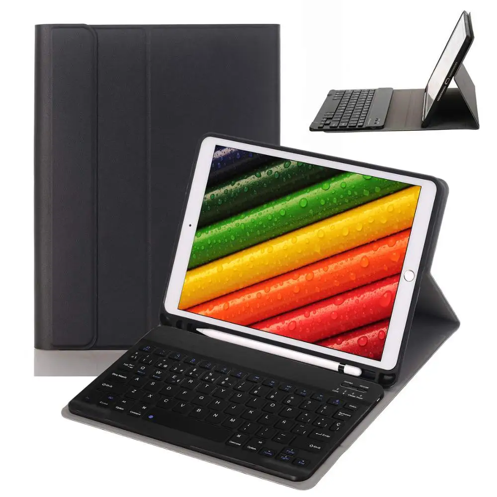 

Spanish Keyboard case For iPad 6th 9.7 2018 Case Bluetooth Keyboard W Pencil holder Stand Cover For iPad Air 1/2 Pro 9.7 Case