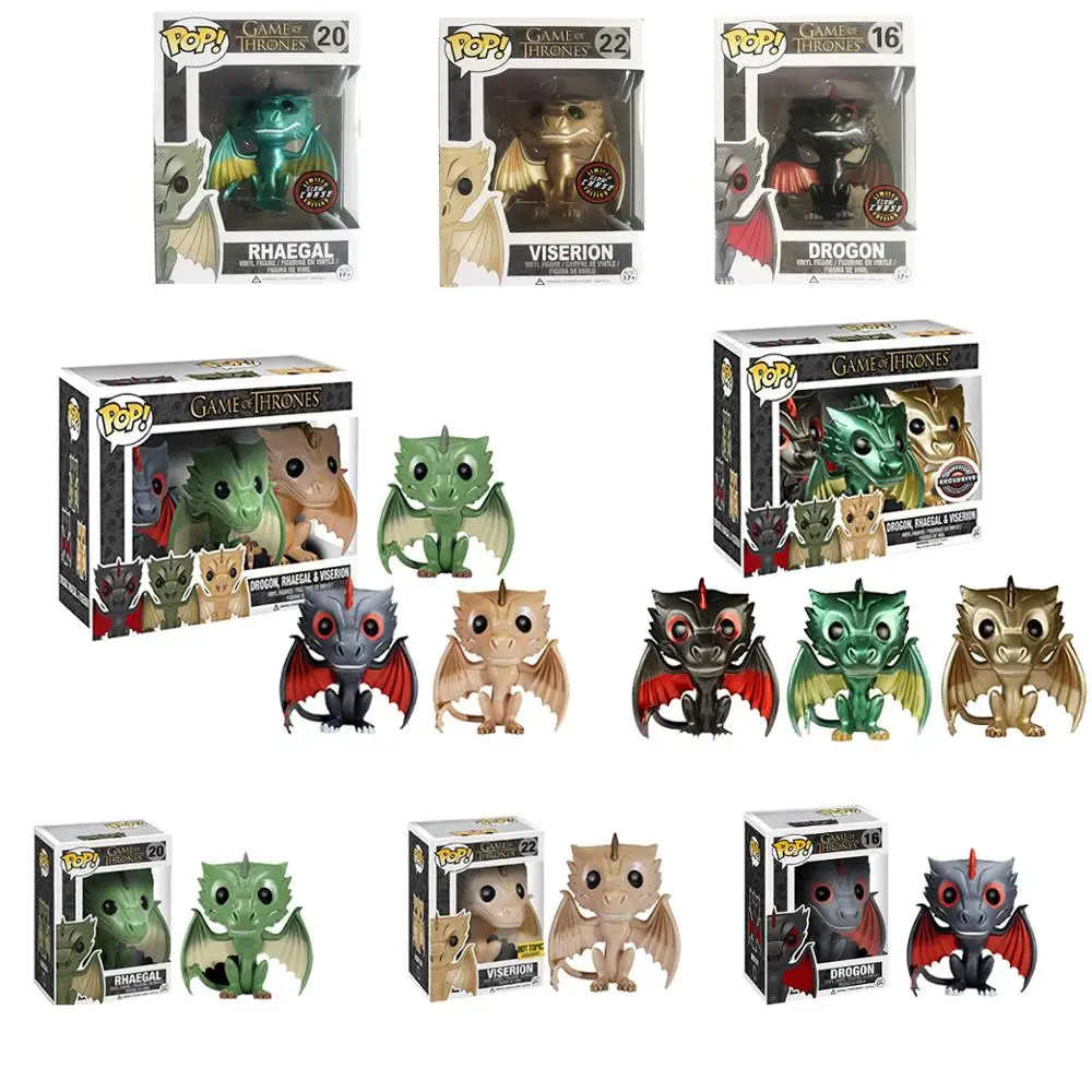 

FUNKO POP Game of Thrones RHAEGAL VISERION DROGON FigureToys Collection model toy for children