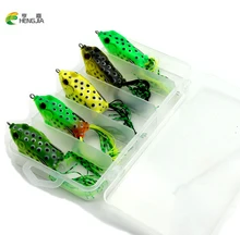 2017 New 5pc Frog Lures High Quality Fishing Bait 5 Colors Fishing Lures with BOX 6cm-2.36″/0.42oz-12g Fishing Tackle Hard Bait