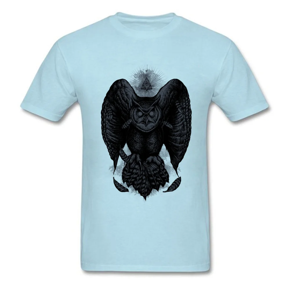 Retro Men Top T-shirts Owl Knight Geek Tops Shirts All Cotton Short Sleeve Printing Top T-shirts Crewneck Top Quality Owl Knight light