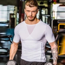 Мужская корректирующая футболка для тела, Спортивная рубашка, корректирующая одежда для мужчин, пояс утягивающий Сетчатое нижнее белье, дышащее тонкое боди с поясом, мужское