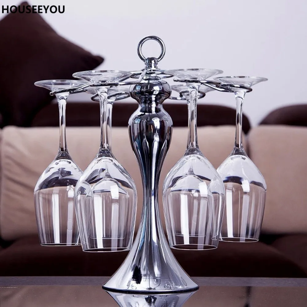 Stainless Steel Wine Rack Red Wine Glasses Holder Barware Wine Goblet
