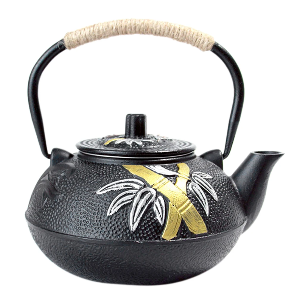  Durable Japanese Cast Iron Kettle Tetsubin Teapot Pine Bamboo Plum Cat
