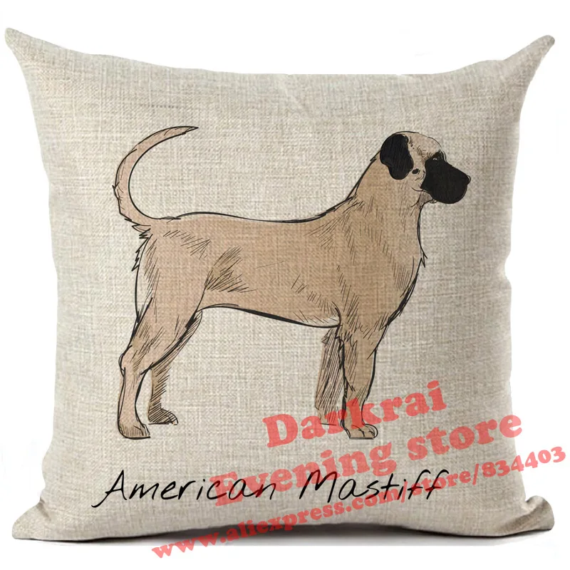 Cushion Cover Labrador Corgi Doberman Printed Linen Pillows Cover Car Sofa Decorative Throw Pillows Home Decoration Pillow Case