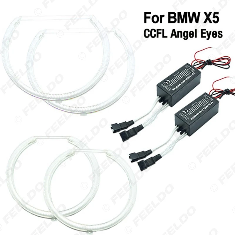 FEELDO 2x159 мм 2x127,5 мм Белый CCFL светодиодный ангельские глазки фары для BMW X5(E53) ангельские глазки наборы# FD-3899