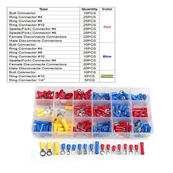 

300 Pcs/Set Mixed Assorted Insulated Wire Crimp terminals Cable Connector Kit With Plastic Box