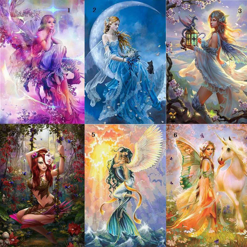 5D DIY diamond painting dream fairy elf girl full round diamond