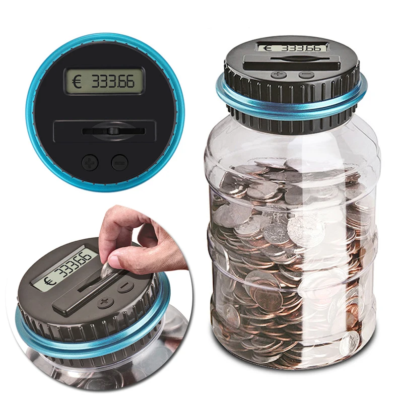 2.5L Piggy Bank Counter Coin Electronic Digital LCD Counting Coin Jar