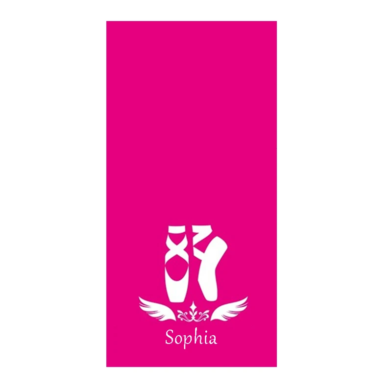 

Pink Personalised Ballerina Ballet Towel for Girl Custom Name Ballet Dancer Shower Beach Towels Dancing Christmas Birthday Gifts