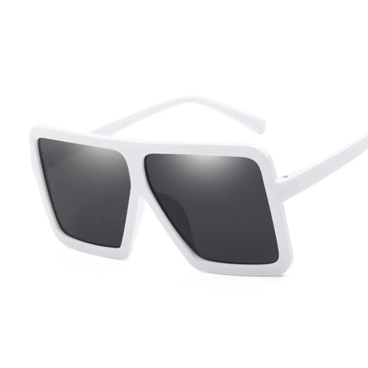 Женские квадратные солнцезащитные очки для женщин стиль Солнцезащитные очки фирменный дизайн женские очки с крупной оправой для уличных оттенков очки Oculos - Цвет линз: WhiteGray