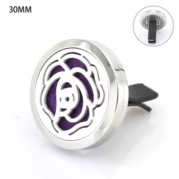 

New Arrival Magnetics Car Perfume Locket 30mm 316L Stainless Steel Car Aromatherapy Essential Oil Diffuser Lockets
