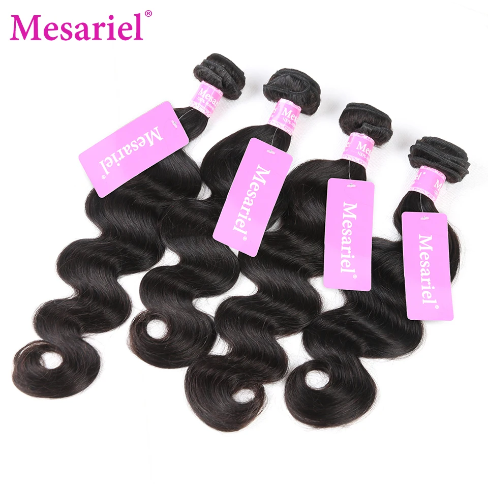 Mesariel Brazilian Body Wave Remy Hair Bundles Free Shipping Natural Color 10-28inch 100 Human Hair Weave Extensions body-wave