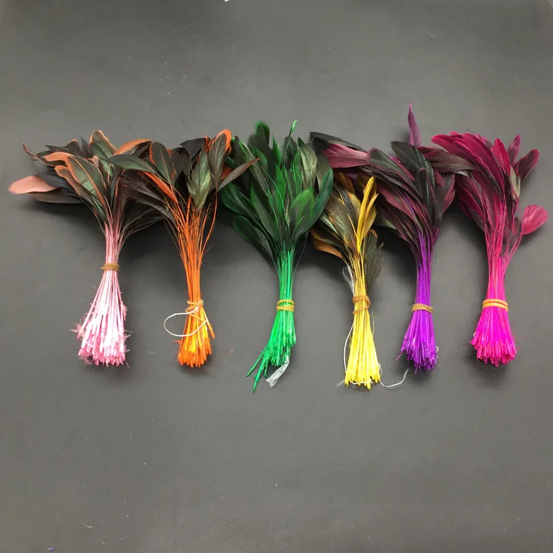 Cheap Colorful 50pcs Dyed Turkey Feather Hair Extensions Wedding