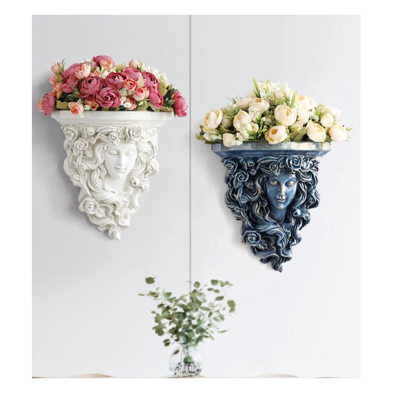 

Modern Resin Wall Vase+Artificial Flower Wall Hanging Crafts Wall Decoration Pendant Home Hotel Porch Ornaments Decor Wall Mural