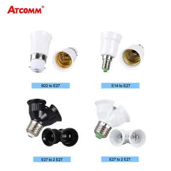 

E14 E27 to GU10 B22 E12 E14 MR16 G9 GU24 LED Lamp Holder Converter Socket Y Shape Splitter Adapter High Quality Fireproof