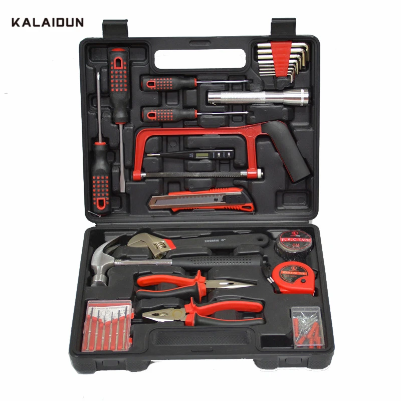 

KALAIDUN 32pcs Combination Hand Tools Set Professional Hardware Toolbox Screwdriver Plier Hammer Repair Kit Storage Case