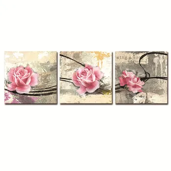 

WEEN Rose Wall Pictures Canvas Stretched And Framed Module painting Ready To Hang For Living Room Modern Printed Art By Box