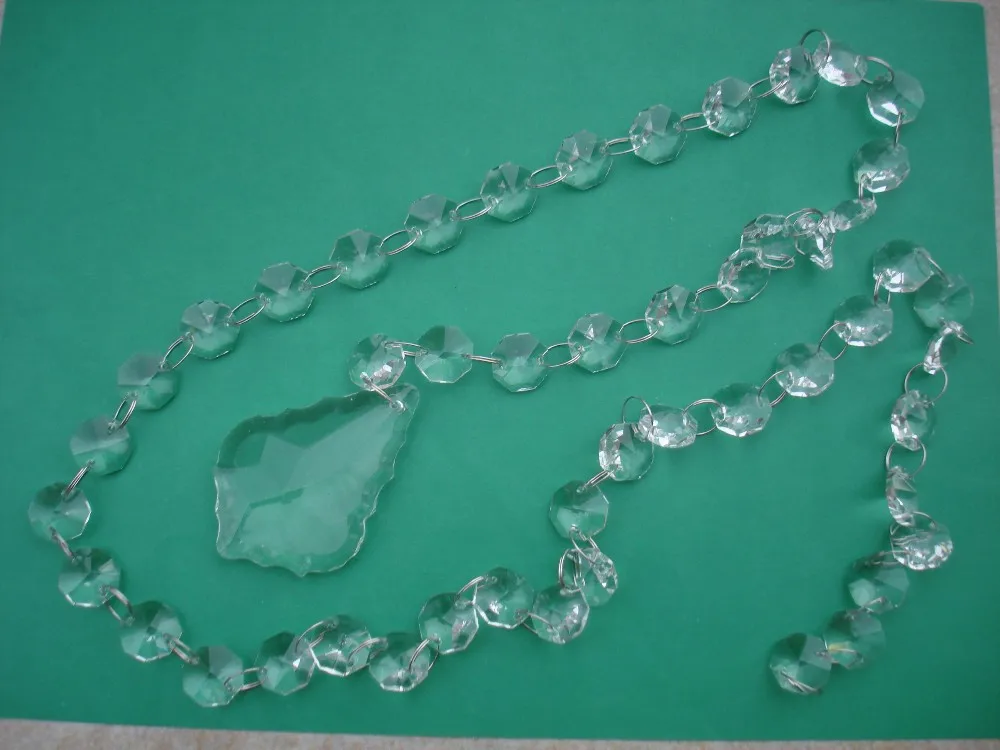

40meters/lot freeshipping 14mm crystal octagon garland strand pendant for chandelier chain crystal curtain part decoration