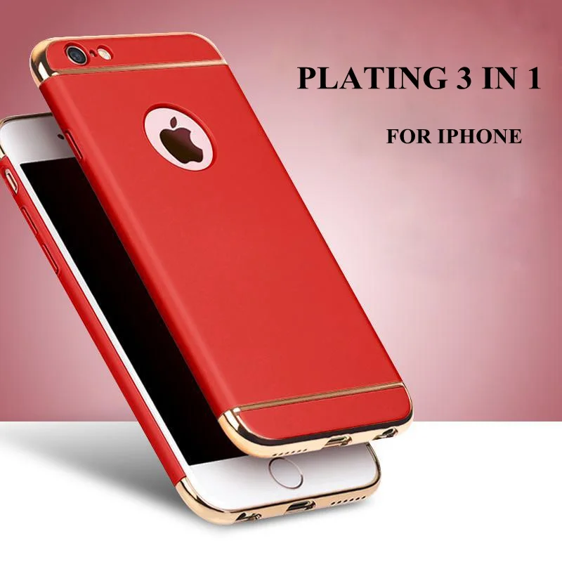 Роскошный чехол с покрытием 3 в 1 для iphone 6 s plus 5 5s SE жесткий ударопрочный из