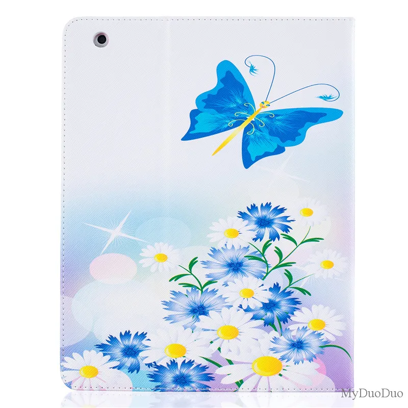 Cute Bear Pig Case For  Ipad 2 Case For Ipad 3 For Ipad 4 Case Beautiful Butterfly Flower PU Leather Stand Wallet Tablet Cover (20)