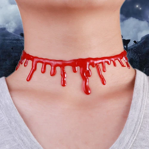

Halloween Horror Irregular Blood Drip Choker Chain Punk Necklace Jewelry Charm New Arrival