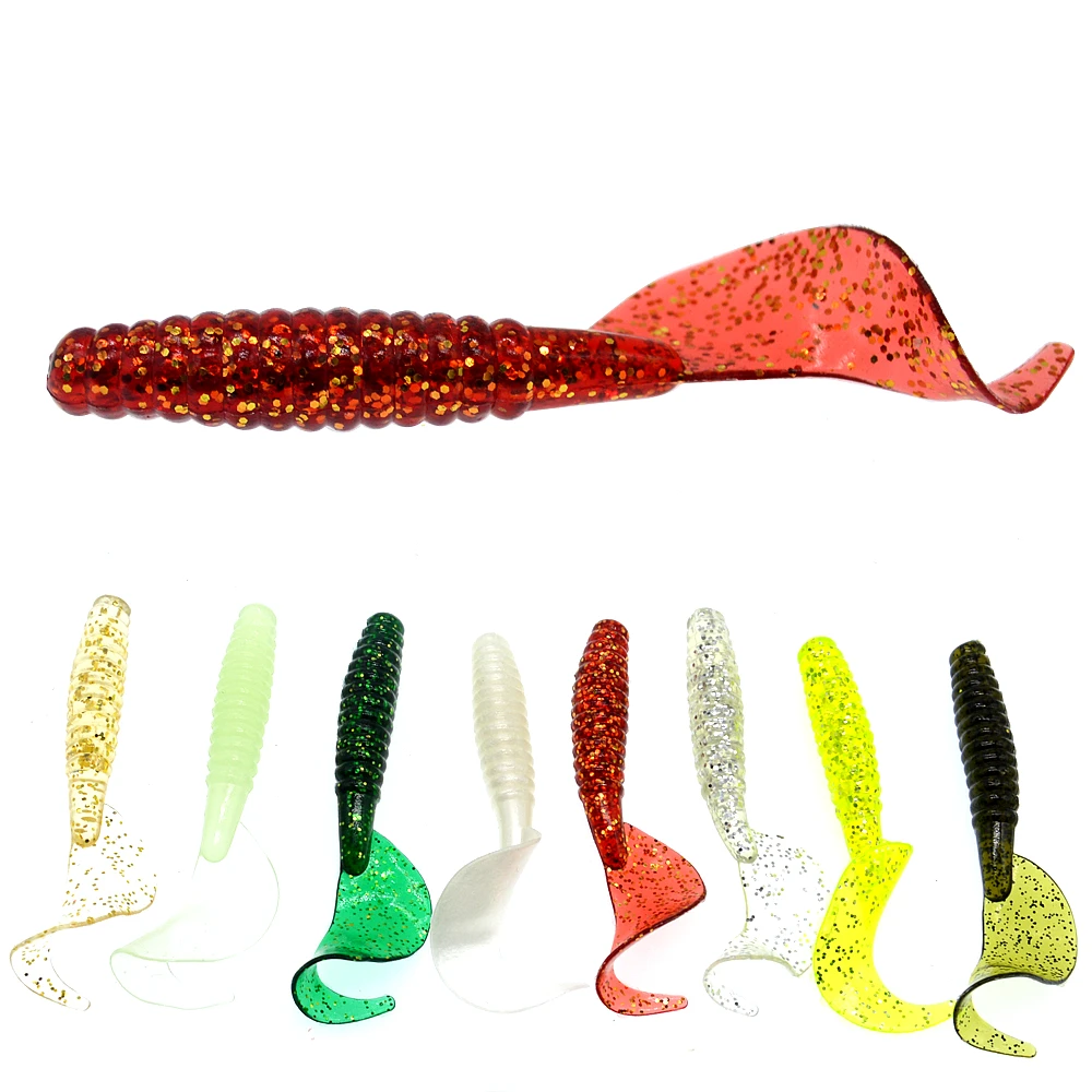 

WLDSLURE 5Pcs 9cm/5.5g soft grub soft lure Grub soft baits fishing lure mixed colors grub lure mixed colors