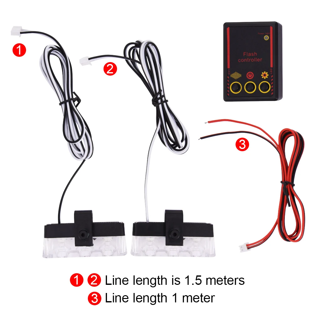1-for-2 3 светодиодный автомобильный многомодовый привод на проводе ослепительный светодиодный фонарик для полиции