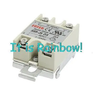 

Free Shipping 3-32VDC / 24-380VAC SSR-25DA 25A DC-AC Gray Solid State Relay DIN Rail Mount