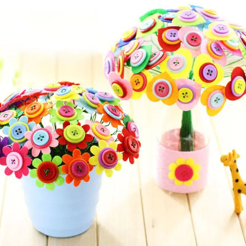 

100pcs Felt Flowers Fabric Petals Applique Embellishments For Crafts Sewing Kids Doll Handwork 42mm