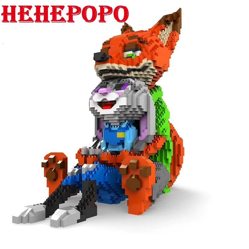 

Large Size Love Fox Rabbit Diamond Mini Blocks 3D Jigsaw Building Toy Educational Intelligence Blocks for Children Gifts 8828