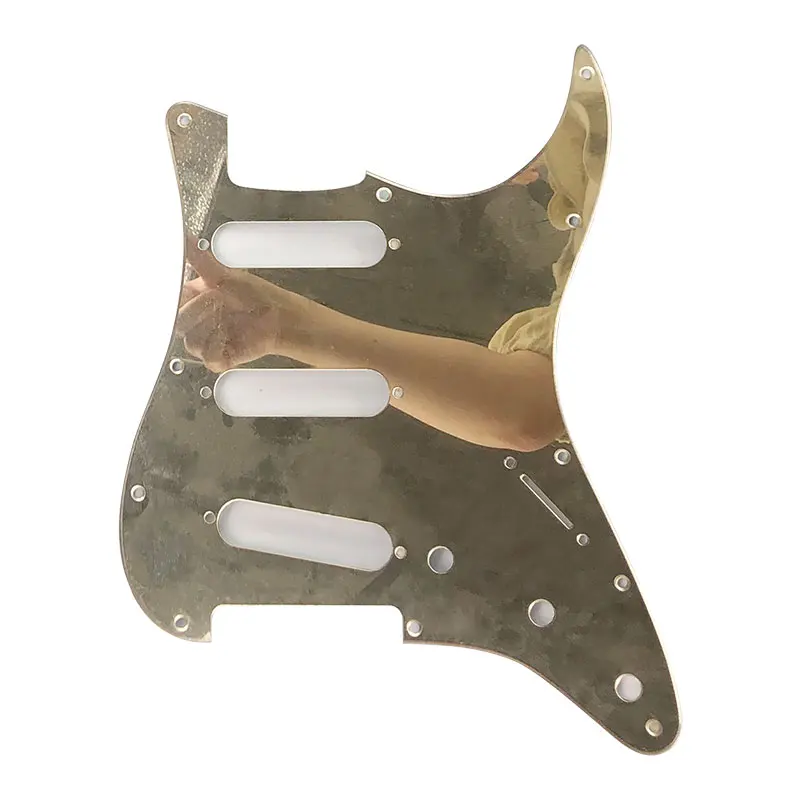 Pleroo Custom Guitar Pickguard-для США \ Мехико Fd Stratocaster 72' 11 винтовое отверстие Стандартный St царапина пластина Многоцветный выбор - Цвет: 1Ply Gloden  Mirror