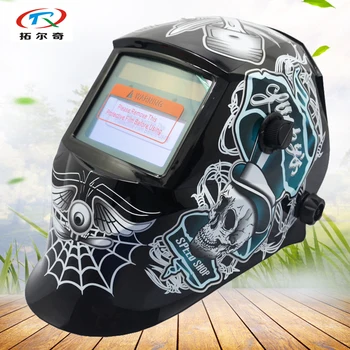 

black welding helmet auto darkening Welding Mask Solar and battery Grinding Function Full Face Protect TIG MIG hat JD05.2233DE