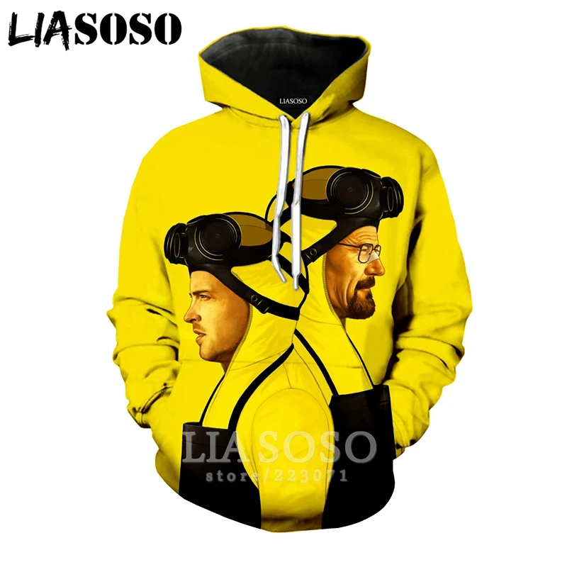 

LIASOSO 2019 Winter New Men Women Sweatshirt 3D Print TV Series Breaking Bad Hoodie Long Sleeve Casual Harajuku Pullover B186-18