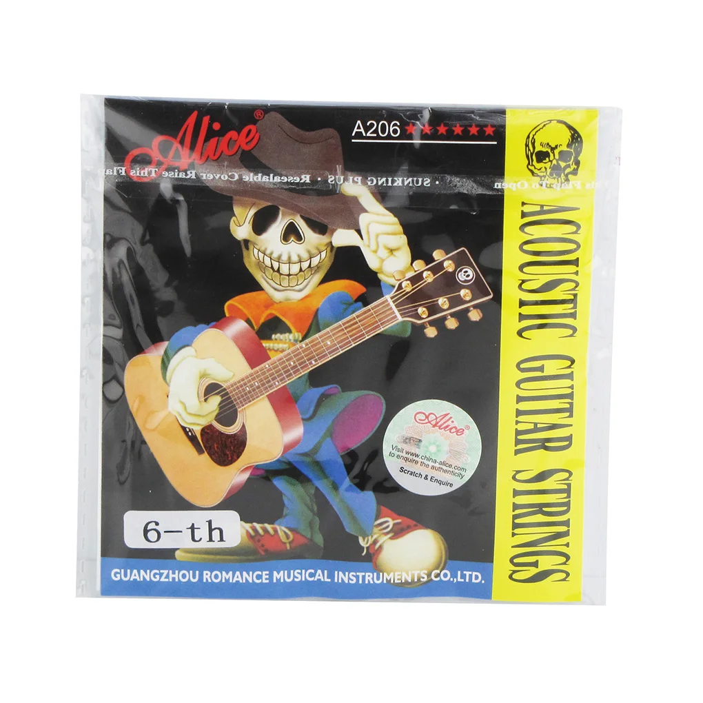 Alice 1Pcs .053" Phosphor Bronze Folk Acoustic Guitar Strings E 6