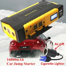 Multi-Funzione 16000 mAh Diesel Benzina Dispositivo di Avviamento 600A 12 V Caricabatteria Per Auto Portatile Per Auto di Richiamo Batteria Auto jumper Starter