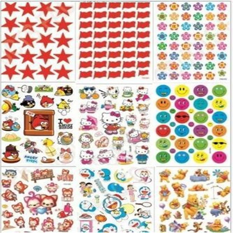 

G410 children's reward sticker kindergarten praise cartoon sticky paper Pentagram small red flower smiling face and so on