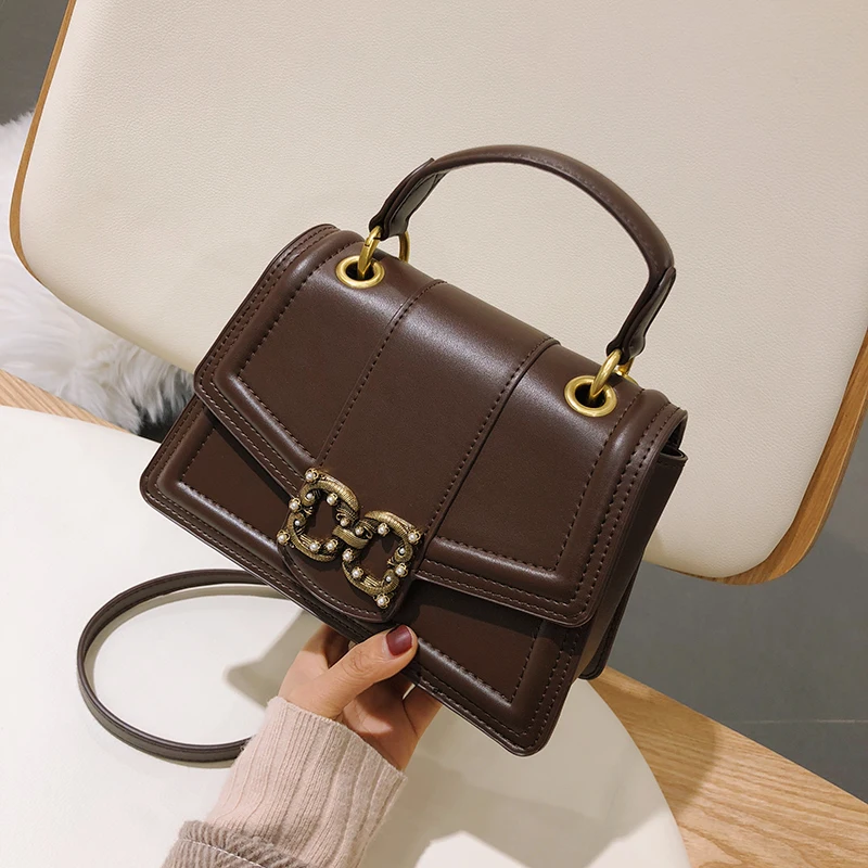 خمر العلامة التجارية الشهيرة مصمم قفل حقائب كتف متنقلة عالية الجودة Crossbody أكياس عارضة أزياء النساء المحافظ و حقائب