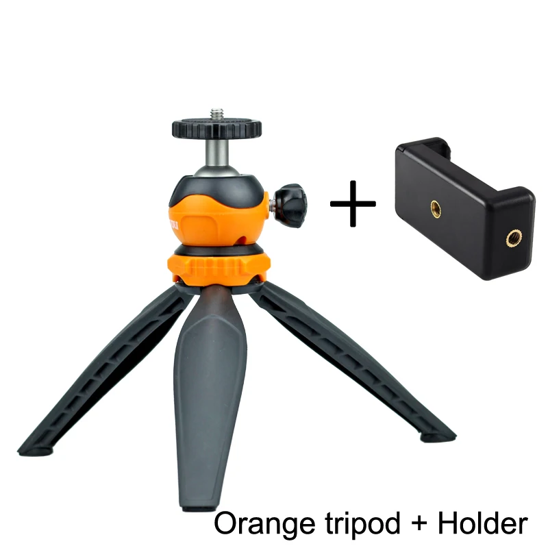 GAQOU Мини Гибкий штатив для телефона с креплением адаптер подставка для iPhone монопод Gopro Nikon DSLR камера Мобильный штатив-Осьминожка - Цвет: Orange with clip