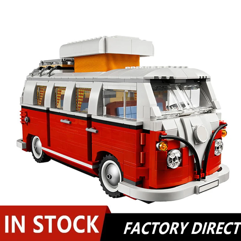 

21001 Bricks 1334PCS Technic Bluding Blocks Volkswagen T1 Camper Van Model Block Compatible 10220 Bricks Toys Birthday Giifts