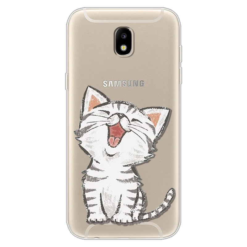 Чехол с кошкой для samsung Galaxy J5 чехол J530 ультра тонкий мягкий Силиконовый ТПУ защитный модный прозрачный чехол - Цвет: xiaomao