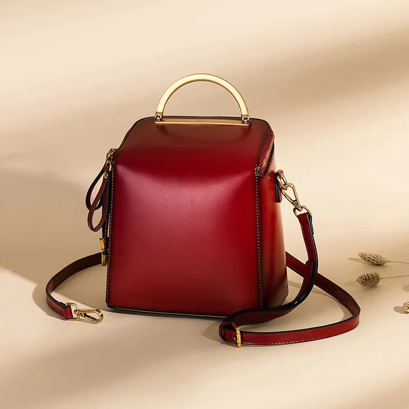 Luxus Weibliche Rot Handtaschen Leder Echtem Niedliche Umhängetaschen wine Aus brown Und Red Messenger Tasche Green Frauen Geldbörsen Schultern PrnwExSdP1