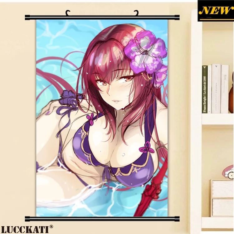 20 bikini cleavage fate_grand_order garter okitakung scathach_(fate_grand_order) sketch swimsuits weapon wet_