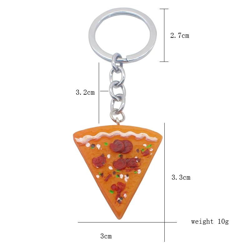 1Pcs  Pizza Keychain Ring Holder Best Friends Friendship Jewelry For Women Men Pizza Key Chain Christmas Gifts
