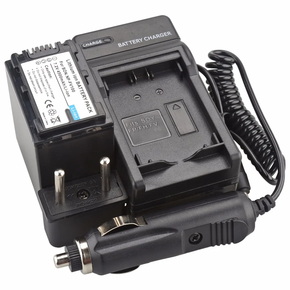 Probty Npfv100 Np Fv100 Battery + Dc Charger For Sony Pj200e Pj260e