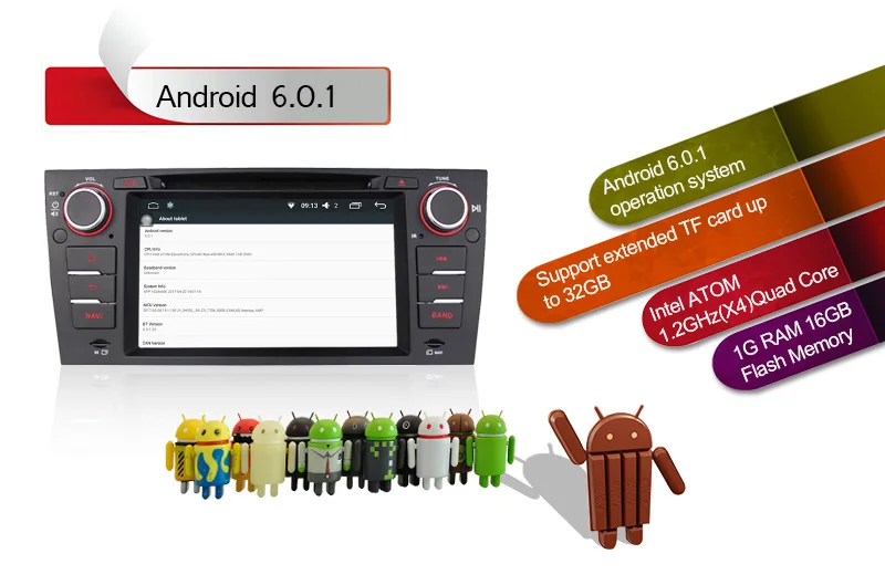 Flash Deal 7 Inch Quad Core 1024*600 Android 8.1 Car Stereo Radio GPS Navigation For BMW E90 2004~2012 GPS Capacitive Touch Screen Radio 4