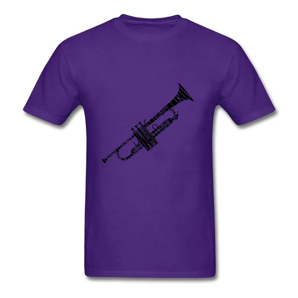 Trumpet 13197 Crew Neck T Shirts Summer Tops T Shirt Short Sleeve Latest All Cotton Printing T Shirt Custom Men Trumpet 13197 purple