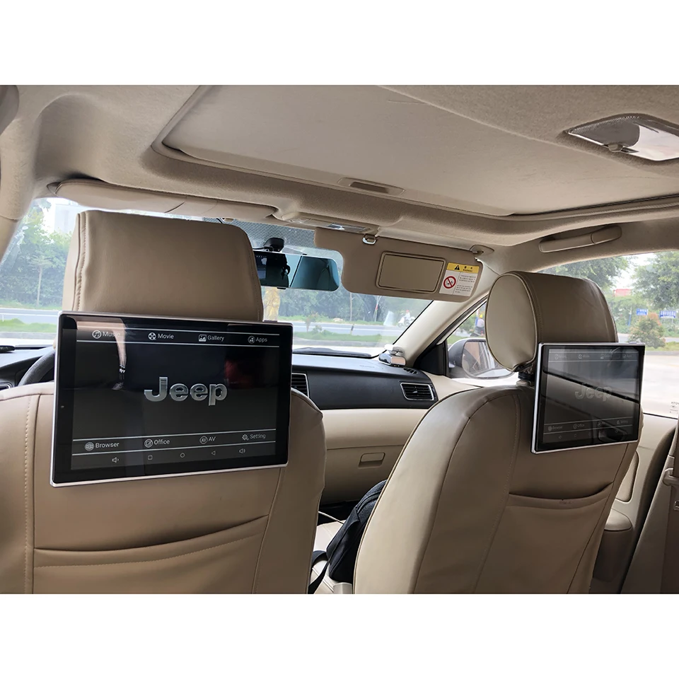 Best In Car Headrest DVD Player With Wireless Headphones Android Monitor For Jeep Grand Cherokee Auto TV Screen 11.8 inch 3
