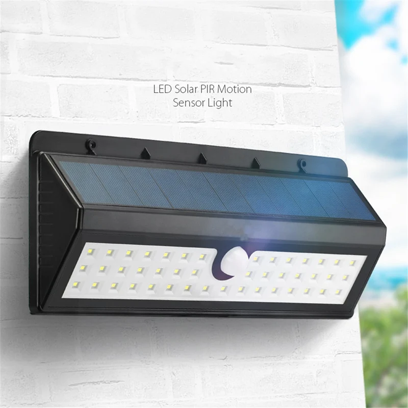 

Solar Light 44 LED Outdoor Lighting Garden PIR Motion Sensor Waterproof Pathway Energy Saving Sense Led Wall Decor Lamp