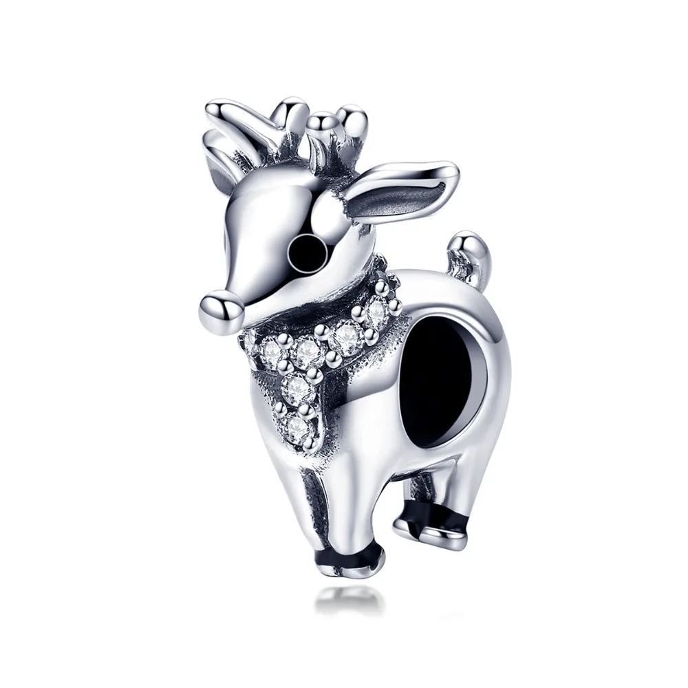 

Beautiful Deer Reindeer Charms Bead Fit Original pandora Charm Bracelet Bangle Authentic 925 Silver Christmas Xams Jewelry DIY
