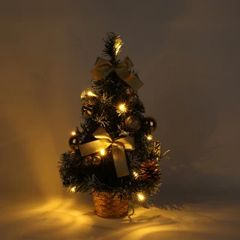 

40cm Romantic Christmas Potted Plant with LED Light String Christmas Tree for Home Bar Shop Decor Xmas Luxury Tabletop Decor